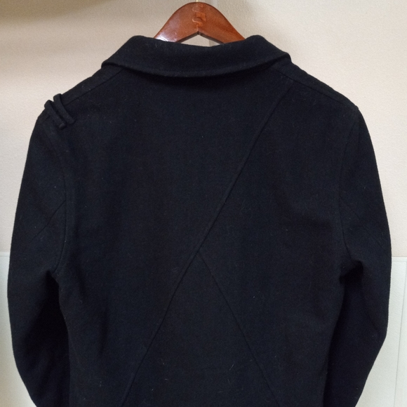 M WOMEN'S VOLCOM BLACK DOUBLE-BREASTED PEA COAT ZIP SECURE POCKETS W/O HOOD - Picture 12 of 13